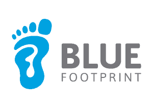 Blue Footprint Logo Grey